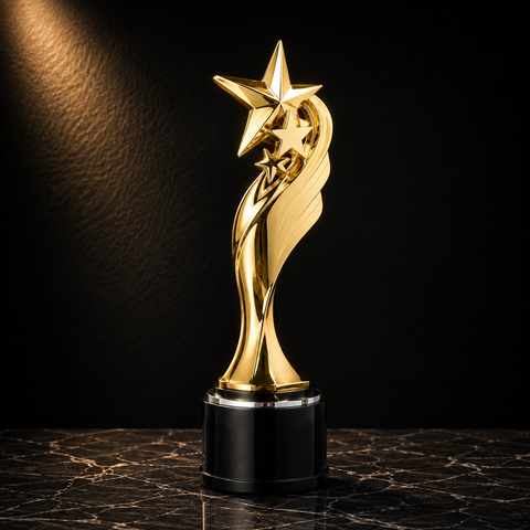 Ornate Flame Star Trophy - custom acrylic awards with your logo